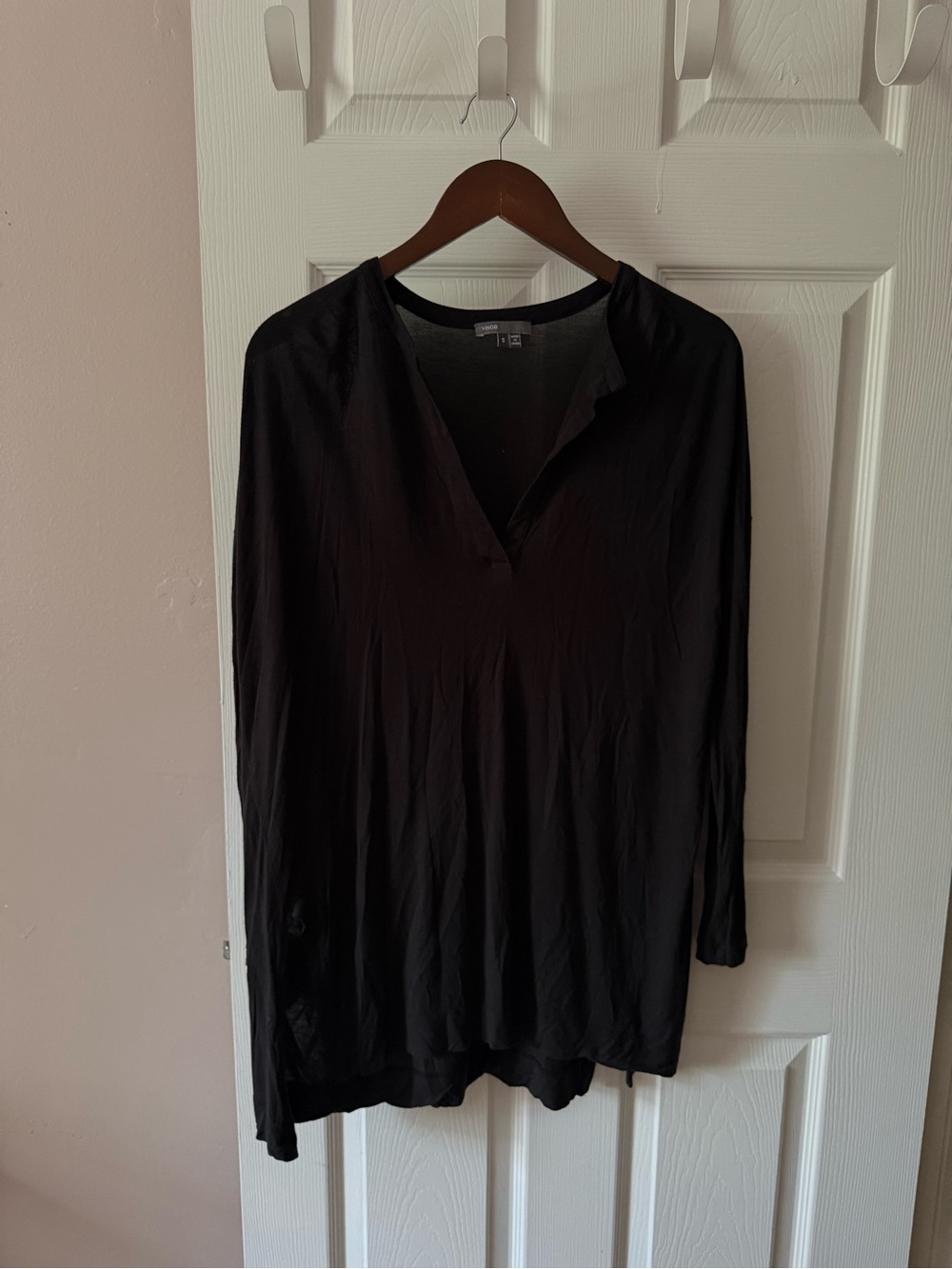 Vince Black Long Sleeve Tunic Length Shirt Women’s Small
